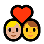 👨🏼‍❤️‍👨 Emoji Pareja Enamorada - Hombre: Tono De Piel Claro Medio, Hombre en Microsoft Windows 10 April 2018 Update.