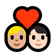 Émoji 👨🏼‍❤️‍👨🏻 Couple Avec Cœur - Homme: Peau Moyennement Claire, Homme: Peau Claire sur Microsoft Windows 10 April 2018 Update.