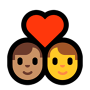 Émoji 👨🏽‍❤️‍👨 Couple Avec Cœur - Homme: Peau Légèrement Mate, Hombre sur Microsoft Windows 10 April 2018 Update.