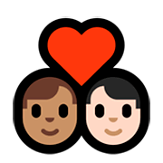 👨🏽‍❤️‍👨🏻 Emoji sich küssendes Paar - Mann: mittlere Hautfarbe, Mann: helle Hautfarbe Microsoft Windows 10 April 2018 Update.