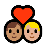 Émoji 👨🏽‍❤️‍👨🏼 Couple Avec Cœur - Homme: Peau Légèrement Mate, Homme: Peau Moyennement Claire sur Microsoft Windows 10 April 2018 Update.