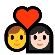 Emoji 👨‍❤️‍👩🏻 Coppia Con Cuore - Uomo, Donna: Carnagione Chiara su Microsoft Windows 10 April 2018 Update.