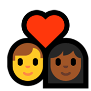 Emoji 👨‍❤️‍👩🏾 Coppia Con Cuore - Uomo, Donna: Carnagione Abbastanza Scura su Microsoft Windows 10 April 2018 Update.