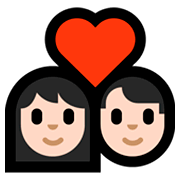 Émoji 💑🏻 Couple Avec Cœur, Peau Claire sur Microsoft Windows 10 April 2018 Update.