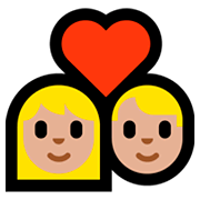 💑🏼 Emoji Pareja Enamorada, Tono De Piel Claro Medio en Microsoft Windows 10 April 2018 Update.