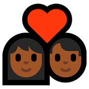 💑🏾 Emoji Pareja Enamorada, Tono De Piel Oscuro Medio en Microsoft Windows 10 April 2018 Update.