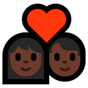 Émoji 💑🏿 Couple Avec Cœur, Peau Foncée sur Microsoft Windows 10 April 2018 Update.