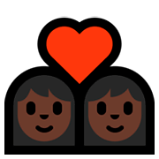 Emoji 👩🏿‍❤️‍👩🏿 Coppia Con Cuore - Donna: Carnagione Scura, Donna: Carnagione Scura su Microsoft Windows 10 April 2018 Update.