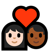 Emoji 👩🏻‍❤️‍👨🏾 Coppia Con Cuore - Donna: Carnagione Chiara, Uomo: Carnagione Abbastanza Scura su Microsoft Windows 10 April 2018 Update.