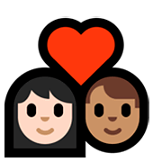 👩🏻‍❤️‍👨🏽 Emoji Pareja Enamorada - Mujer: Tono De Piel Claro, Hombre: Tono De Piel Medio en Microsoft Windows 10 April 2018 Update.
