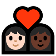 Emoji 👩🏻‍❤️‍👩🏿 Coppia Con Cuore - Donna: Carnagione Chiara, Donna: Carnagione Scura su Microsoft Windows 10 April 2018 Update.