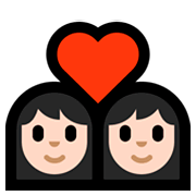 Émoji 👩🏻‍❤️‍👩🏻 Couple Avec Cœur - Femme: Peau Claire, Femme: Peau Claire sur Microsoft Windows 10 April 2018 Update.