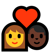 👩‍❤️‍👨🏿 Emoji Liebespaar - Frau, Mann: dunkle Hautfarbe Microsoft Windows 10 April 2018 Update.