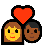 👩‍❤️‍👨🏾 Emoji Pareja Enamorada - Mujer, Hombre: Tono De Piel Oscuro Medio en Microsoft Windows 10 April 2018 Update.