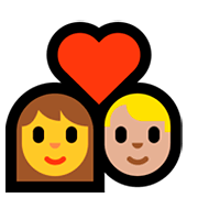 Émoji 👩‍❤️‍👨🏼 Couple Avec Cœur - Femme, Homme: Peau Moyennement Claire sur Microsoft Windows 10 April 2018 Update.