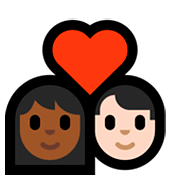 👩🏾‍❤️‍👨🏻 Emoji Pareja Enamorada - Mujer: Tono De Piel Oscuro Medio, Hombre: Tono De Piel Claro en Microsoft Windows 10 April 2018 Update.