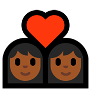 Émoji 👩🏾‍❤️‍👩🏾 Couple Avec Cœur - Femme: Peau Mate, Femme: Peau Mate sur Microsoft Windows 10 April 2018 Update.