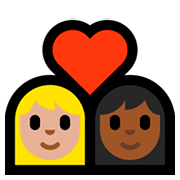 Émoji 👩🏼‍❤️‍👩🏾 Couple Avec Cœur - Femme: Peau Moyennement Claire, Femme: Peau Mate sur Microsoft Windows 10 April 2018 Update.