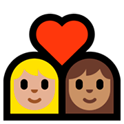 Emoji 👩🏼‍❤️‍👩🏽 Coppia Con Cuore - Donna: Carnagione Abbastanza Chiara, Donna: Carnagione Olivastra su Microsoft Windows 10 April 2018 Update.