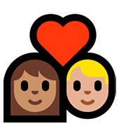 👩🏽‍❤️‍👨🏼 Emoji Pareja Enamorada - Mujer: Tono De Piel Medio, Hombre: Tono De Piel Claro Medio en Microsoft Windows 10 April 2018 Update.