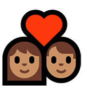 Emoji 👩🏽‍❤️‍👨🏽 Coppia Con Cuore - Donna: Carnagione Olivastra, Uomo: Carnagione Olivastra su Microsoft Windows 10 April 2018 Update.