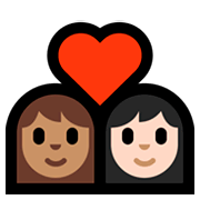 Emoji 👩🏽‍❤️‍👩🏻 Coppia Con Cuore - Donna: Carnagione Olivastra, Donna: Carnagione Chiara su Microsoft Windows 10 April 2018 Update.