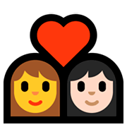 Emoji 👩‍❤️‍👩🏻 Coppia Con Cuore - Donna, Donna: Carnagione Chiara su Microsoft Windows 10 April 2018 Update.