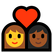 👩‍❤️‍👩🏾 Emoji Pareja Enamorada - Mujer, Mujer: Tono De Piel Oscuro Medio en Microsoft Windows 10 April 2018 Update.