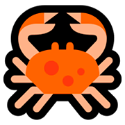 Émoji 🦀 Crabe sur Microsoft Windows 10 April 2018 Update.