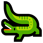 Émoji 🐊 Crocodile sur Microsoft Windows 10 April 2018 Update.