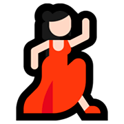 Emoji 💃🏻 Donna Che Balla: Carnagione Chiara su Microsoft Windows 10 April 2018 Update.