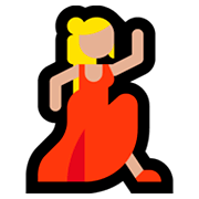 💃🏼 Emoji Mulher Dançando: Pele Morena Clara na Microsoft Windows 10 April 2018 Update.