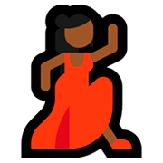 💃🏾 Emoji Mujer Bailando: Tono De Piel Oscuro Medio en Microsoft Windows 10 April 2018 Update.