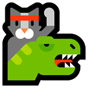Emoji 🐱‍🐉 Dino gatto su Microsoft Windows 10 April 2018 Update.