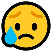 Emoji 😥 Faccina Delusa Ma Sollevata su Microsoft Windows 10 April 2018 Update.