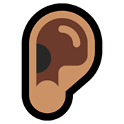 Emoji 👂🏽 Orecchio: Carnagione Olivastra su Microsoft Windows 10 April 2018 Update.