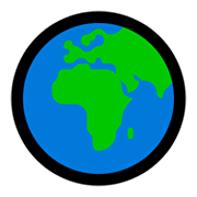 Émoji 🌍 Globe Tourné Sur L’Afrique Et L’Europe sur Microsoft Windows 10 April 2018 Update.