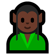 🧝🏿 Emoji Elfo: Tono De Piel Oscuro en Microsoft Windows 10 April 2018 Update.