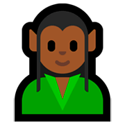 🧝🏾 Emoji Elfo: Pele Morena Escura na Microsoft Windows 10 April 2018 Update.