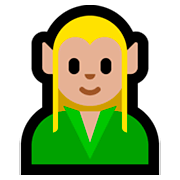 🧝🏼 Emoji Elf(e): mittelhelle Hautfarbe Microsoft Windows 10 April 2018 Update.