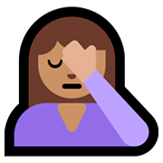 Emoji 🤦🏽 Persona Esasperata: Carnagione Olivastra su Microsoft Windows 10 April 2018 Update.