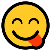 Emoji 😋 Faccina Che Si Lecca I Baffi su Microsoft Windows 10 April 2018 Update.