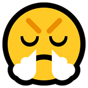 Emoji 😤 Faccina Che Sbuffa su Microsoft Windows 10 April 2018 Update.
