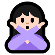 🙅🏻 Emoji Persona Haciendo El Gesto De «no»: Tono De Piel Claro en Microsoft Windows 10 April 2018 Update.