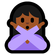 Emoji 🙅🏾 Persona Che Fa Segno Di No: Carnagione Abbastanza Scura su Microsoft Windows 10 April 2018 Update.