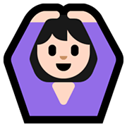 Emoji 🙆🏻 Persona Con Gesto OK: Carnagione Chiara su Microsoft Windows 10 April 2018 Update.