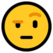 Emoji 🤨 Faccia Con Sopracciglia Alzate su Microsoft Windows 10 April 2018 Update.