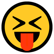 Emoji 😝 Faccina Con Un Gran Sorriso Che Mostra La Lingua su Microsoft Windows 10 April 2018 Update.