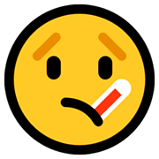 Emoji 🤒 Faccina Con Termometro su Microsoft Windows 10 April 2018 Update.