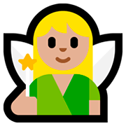Emoji 🧚🏼 Fata: Carnagione Abbastanza Chiara su Microsoft Windows 10 April 2018 Update.